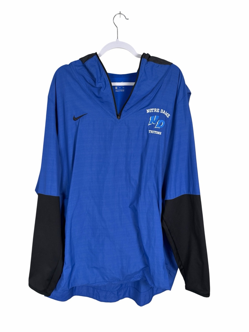 Nike Notre Dame Tritons Pullover Jacket XXL Blue Lightweight Hooded Windbreaker